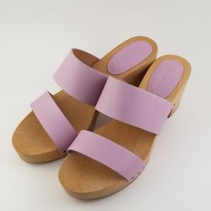 Madewell Clara Wood Clogs Lavender Mist Sz 8